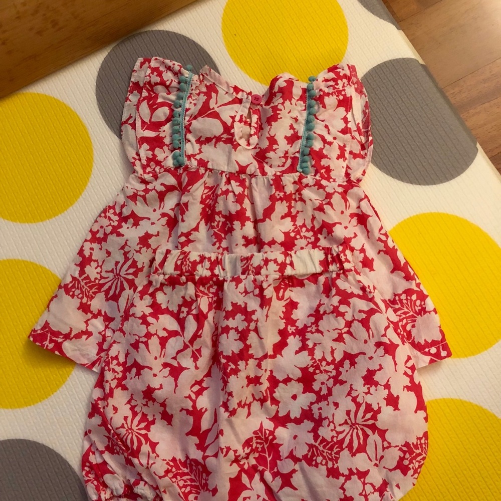 Floral pink and white dress set age 18-24 month